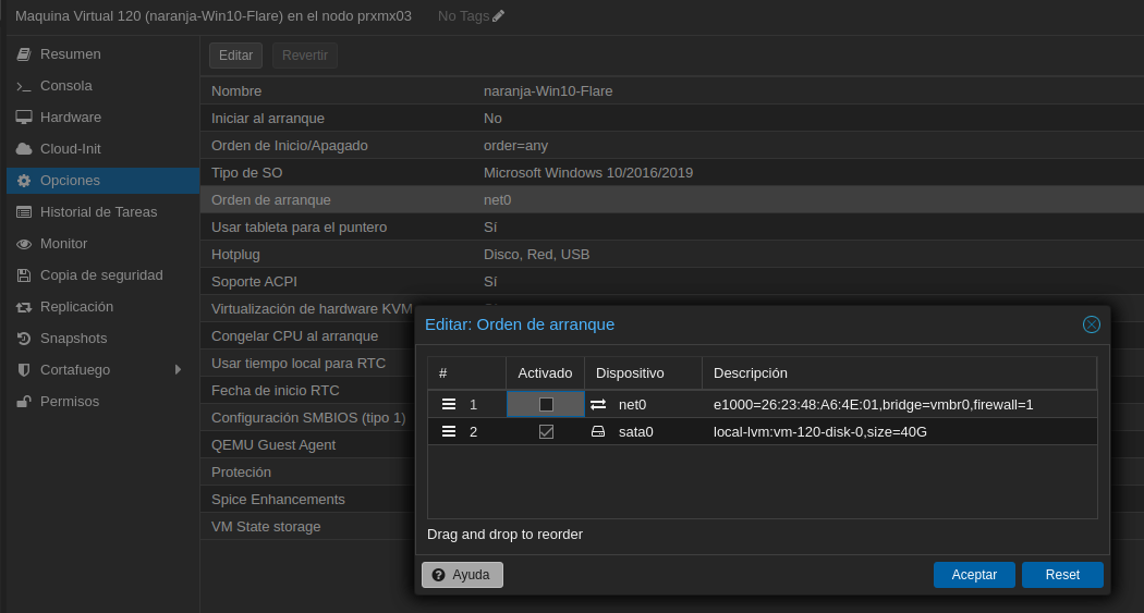 Orden arranque Win10