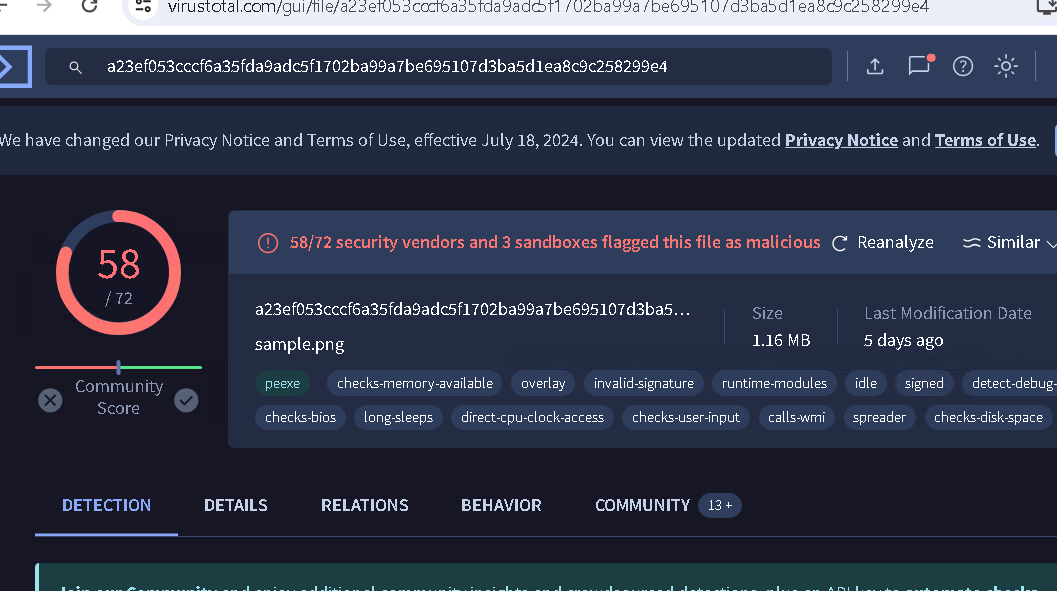 Resultados VirusTotal